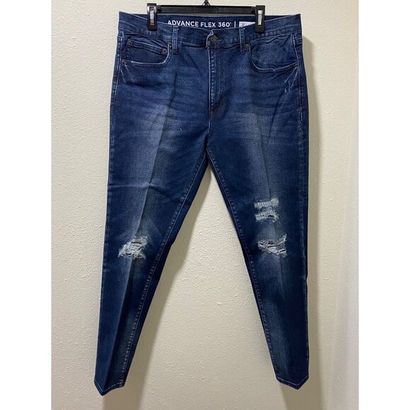 Advance Flex 360 Men's 38x30 Skinny Jeans Dark Wash Distressed Stretch Denim - Picture 5 of 11